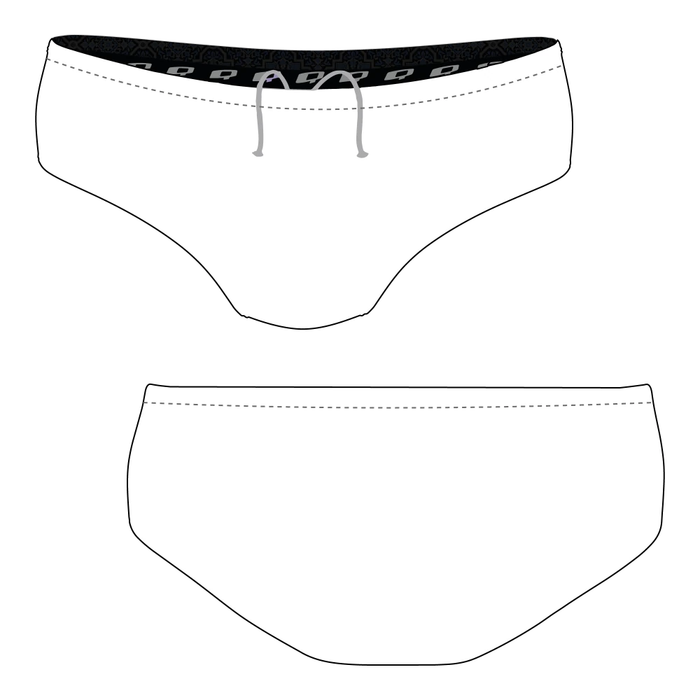 Modelo Brief en blanco, frente y espalda